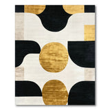 Gold and Silver Modern Gold Geometric Area Rug