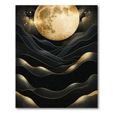 Golden Moon Over Wavy Mountains Area Rug