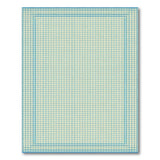 Teal Circle Grid on Cream Beige Area Rug