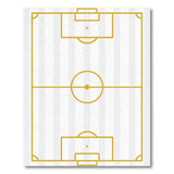Golden Soccer Field Outline Area Rug