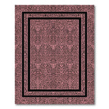 Pink Leopard Print Framed Area Rug