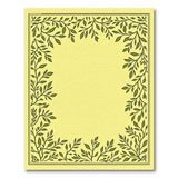 Vintage Green Leaf Border Area Rug