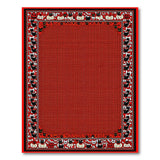 Red Halloween Persian Rug with Black Cats Pumpkins