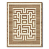 Beige Maze Labyrinth Area Rug