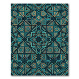 Teal Geometric Tilework Area Rug