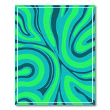 Blue and Teal Green Swirl Abstract Area Rug