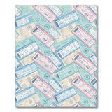 Retro Airline Tickets Blue Area Rug