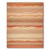 Wavy Orange Stripe Area Rug
