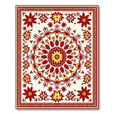 Red and Yellow Floral Mandala Area Rug