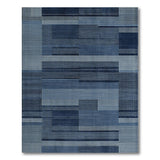 Indigo Denim Patchwork Geometric Rug