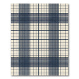 Beige Navy Plaid Check Area Rug