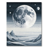 Cosmic Lunar Peaks Grey Area Rug