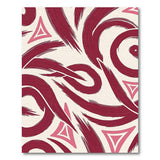 Red Swirl Brushstroke Geometric Area Rug