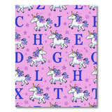Pink Unicorn Alphabet Kids Area Rug