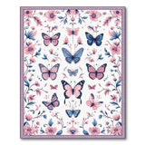 Pink Pink Butterfly Floral Area Rug