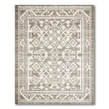 Grey Fringed Southwestern Geometric Area Rug