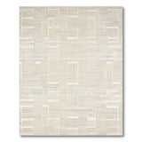 Beige Geometric Abstract Woven Area Rug