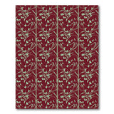 Vintage Green Leaf on Burgundy Area Rug