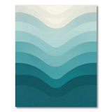 Wavy Blue Teal Gradient Abstract Area Rug