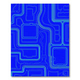 Blue Circuit Trace Geometric Area Rug