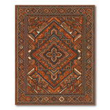 Orange Geometric Medallion Area Rug