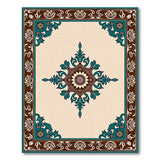 Teal Medallion Persian Area Rug with Ornate Borders