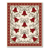 Elegant Red Bellflower Floral Area Rug