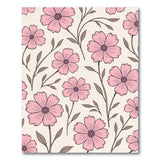 Blush Pink Floral Pattern Area Rug