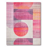 Vibrant Geometric Pink Multi-Color Area Rug