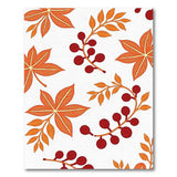 Orange Maple Leaves Red Berries Area Rug