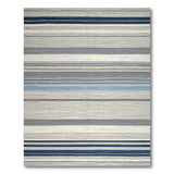 Navy Blue Gray Striped Area Rug