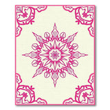 Ornate Pink Floral Snowflake Rug
