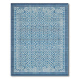 Indigo Blue Geometric Trellis Area Rug