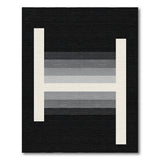 Modern Grey Geometric Stripe Rug