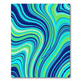 Abstract Area Swirling Blue Teal Abstract Area Rug
