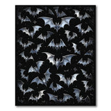 ODIKA Gothic Bat Pattern Washable Area Rug - Low Pile & Non-Slip