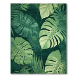 Lush Oversized Monstera Leaf Green Area Rug
