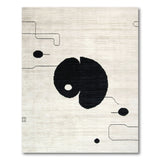 Geometric Black Yin-Yang Beige Area Rug