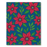 Vibrant Red Anthurium Floral Navy Rug
