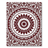 Intricate Red Mandala Floral Area Rug