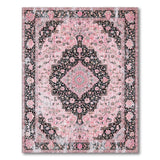 Floral Vintage Pink Floral Vintage Distressed Area Rug