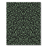 Lush Green Leaves on Black Pattern Area Rug