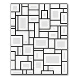 Modern Geometric Grid Area Rug Black White
