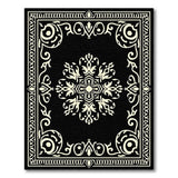 Ornate Black White Persian Medallion No. 29 Rug