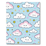 Cute Smiling Clouds Stars Area Rug