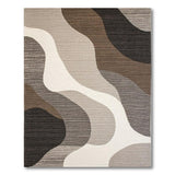 Grey Abstract Wavy Grey Area Rug