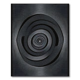 Hypnotic Black White Spiral Geometric Rug