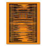 Bold Orange Black Geometric Abstract Rug