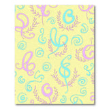 Playful Yellow Alphabet Swirl Rug with Pink Letters Blue Laurels