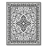 Ornate Black White Persian No. 15 Area Rug